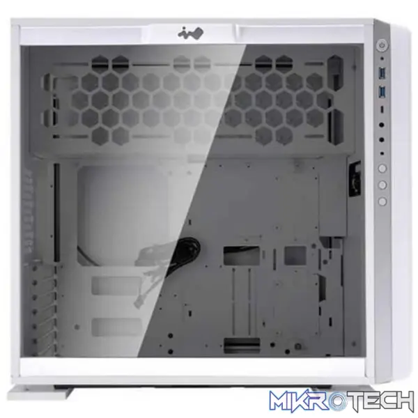 In-Win 307 White ATX Mid Tower Chassis with 144x addressable RGB LEDs on front panel - Image 2